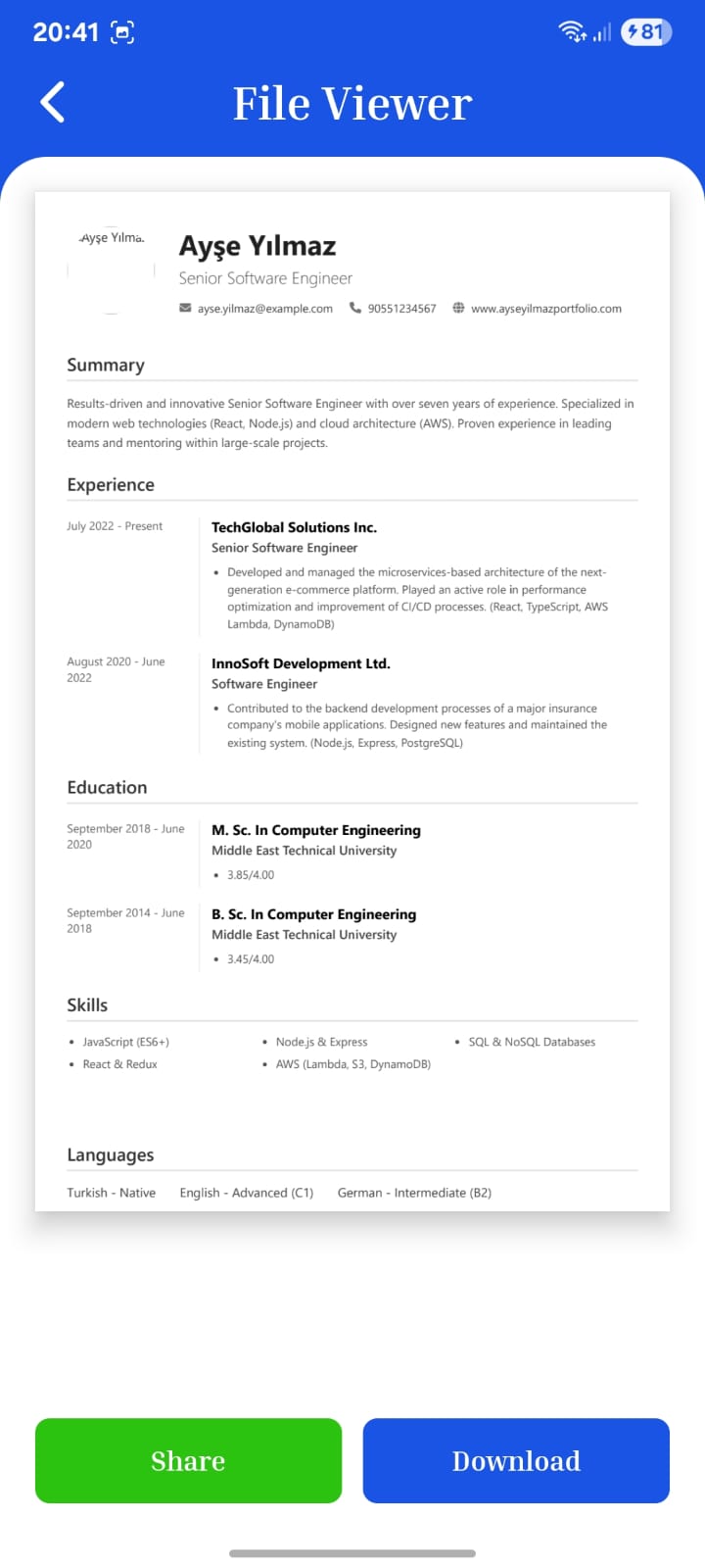 CvCreator — screenshot 4