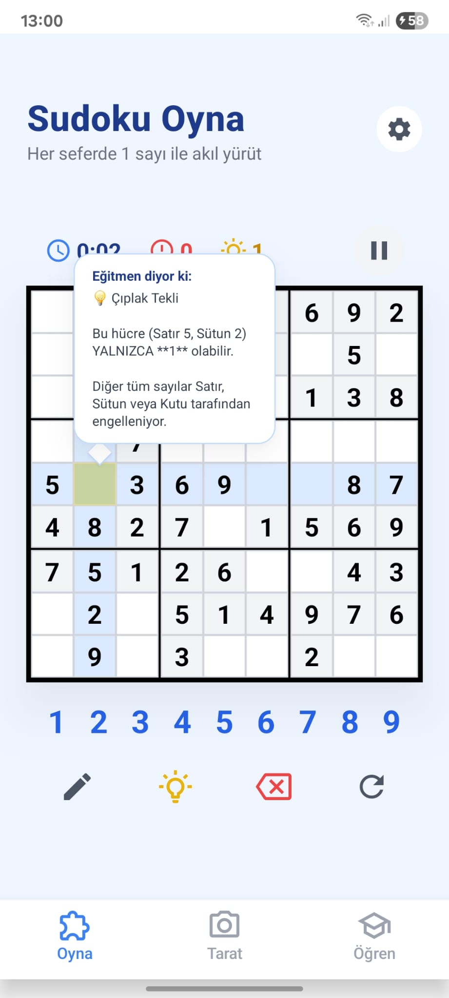 Tutor Sudoku — screenshot 2